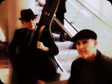 Leonard and I about to board a plane 2012